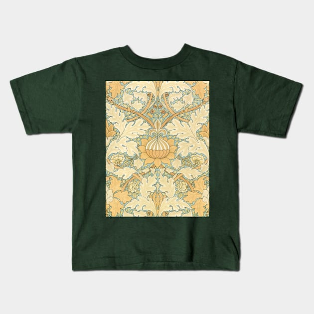 Saint James by William Morris, Vintage Textile Art Kids T-Shirt by MasterpieceCafe